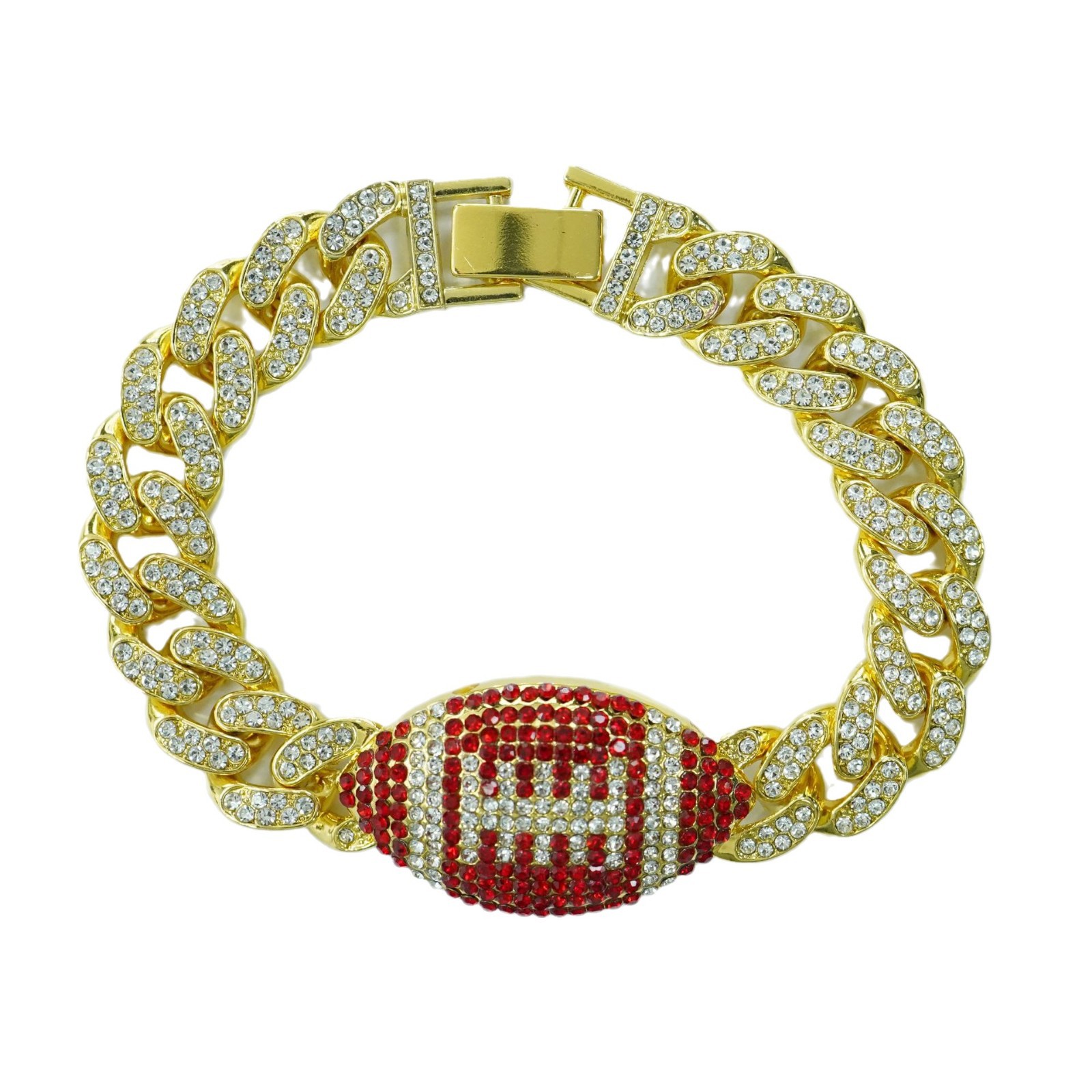 Golden red diamond 8inch bracelet