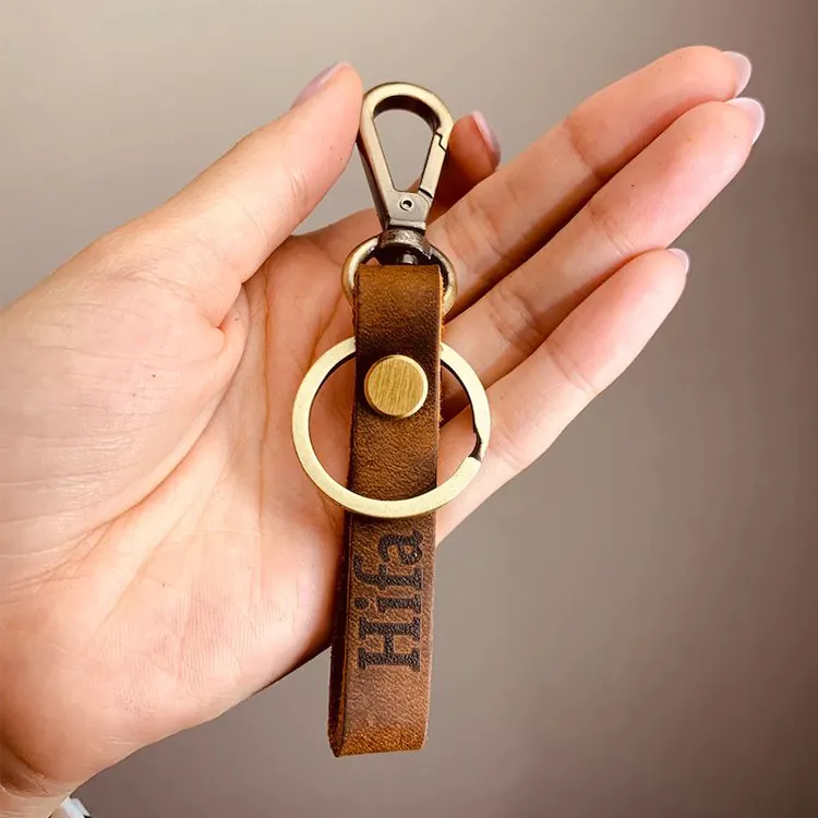 New Wholesale Leather Keychain Blanks Custom Leather Keychain