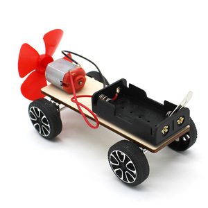 Kit d'expériences scientifiques, voiture à vent en bois, jouet éducatif à monter soi-même pour enfants de 7 à 9 ans, avec moteur et hélice, commande manuelle - Product Image 2