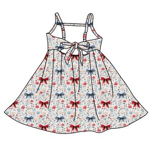 Vestido de Niña Estilo Inglés con Estampado Floral, Largo hasta la Rodilla, Corte en A, 95% Algodón, para Bebés y Niñas Pequeñas, Venta al Por Mayor, Personalizable, OEM/ODM, Entrega en 3-7 Días - Product Image 6