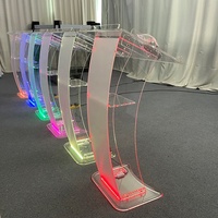 Acrílico Boda Podio Recepción Escritorio Simple y Transparente Podio Cristal Podio Personalizable