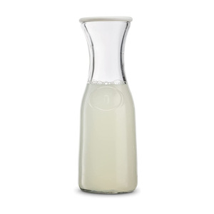 Ensemble de 2 carafes en verre avec couvercles, pichet à eau de 1 litre pour <span class=keywords><strong>bar</strong></span> à mimosa, brunch, eau froide avec couvercles en plastique - Product Image 3