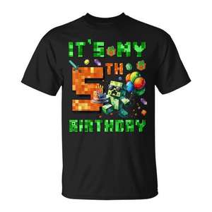 Camiseta de jugador de videojuegos con número de píxeles para mi 5.º cumpleaños - Product Image 1