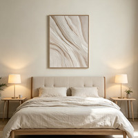 Peinture abstraite texturée 3D beige moderne, décoration murale minimaliste pour la maison et les espaces commerciaux, tailles personnalisées disponibles