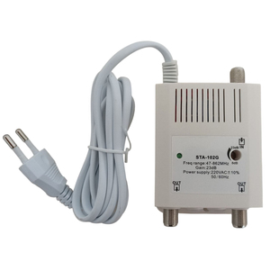 Amplificador de Señal para Antena de TV, 47-862MHz, Ganancia de 23dB, Fuente de Alimentación de 220Vac, 1 Entrada, 2 Salidas - Product Image 1