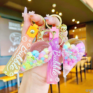 Llavero QYS de Acrílico con Burbujas Flotantes, Colgante Líquido, Adorno de Dibujos Animados para Bolsos y Mochilas, Regalo - Product Image 5