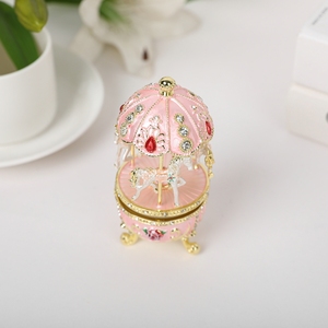 Boîte à musique carrousel en étain émaillé faite à la main SHINNYGIFTS, souvenir <span class=keywords><strong>de</strong></span> la Saint-Valentin, métal durable avec <span class=keywords><strong>Le</strong></span> <span class=keywords><strong>Lac</strong></span> des cygnes pour fille - Product Image 3
