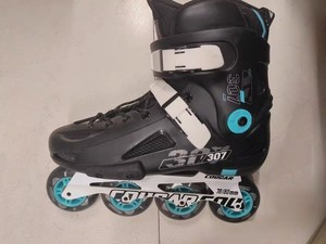 Used Professional Adult Freestyle Single Row Inline Skates Second Hand <strong>Roller</strong> <strong>Blades</strong> for Slalom Skating PU Wheels Soft Comfort - Product Image 4