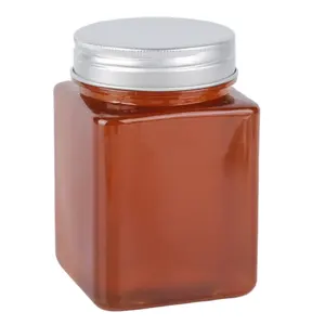MAYSURE 플라스틱 스퀘어 꿀 병 투명 농축 식품 포장 잼 과일 주스 병 씰링 냄비