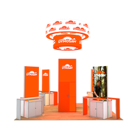 Banner Display Pameran Dagang 20x20 kaki, Custom Backlit, untuk Ruang Penyimpanan, Pameran, dan Stan Pameran