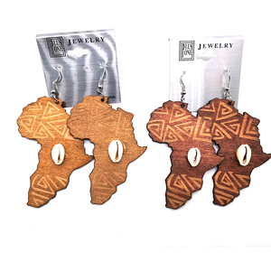 Pendientes de madera con diseño de concha de África, los más nuevos - Product Image 2