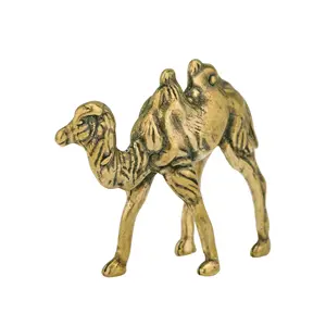 Artigianato antico materiali in ottone cammello piccolo ornamento scultura di cammello statua gioielli in bronzo