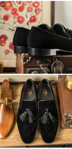 Mocassins en velours tendance pour hommes d'affaires, style décontracté, grandes tailles, <span class=keywords><strong>chaussures</strong></span> de ville de haute qualité pour le bureau - Product Image 3