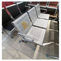 Siège public ergonomique en acier laminé à froid, 3 places, pour aéroport et salle d'attente d'hôpital
