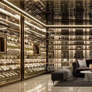 Изготовленный на заказ ячмень стеклянный дисплей винный погреб компрессор система охлаждения Электрический источник питания свободно стоящий для гостиниц, ресторанов - Product Image 3