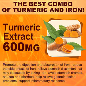 Gomitas de suplemento de hierro + cúrcuma Premium personalizadas combinadas con vitaminas C, fólico y vitaminas del complejo B Gomitas de hierro - Product Image 5