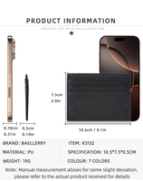 Porte-cartes pour femme Baellerry, nouveau modèle, design minimaliste fin en cuir PU