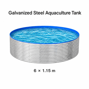 Bassin de pisciculture circulaire BFT écologique pour l'aquaculture, système de bassin en acier galvanisé haute efficacité pour l'élevage de poissons - Product Image 1