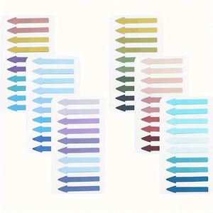 Juego de Marcadores de Página Autoadhesivos Transparentes con Flechas de Neón Morandi, Esenciales para la Organización de Cuadernos en la Oficina y la Escuela - Product Image 1
