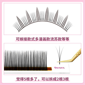 Extensiones de Pestañas Abonnie, 8-15mm, Mixtas, Base Puntiaguda, Fans Preformados, Pestañas Postizas - Product Image 5