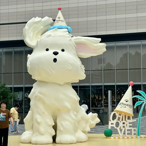 Statue de personnage IP, <span class=keywords><strong>baleine</strong></span> à facettes, chien mignon, éléphant, girafe, sculpture d'animal de dessin animé personnalisée en fibre de verre pour l'extérieur, pour touristes - Product Image 4