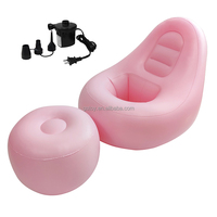 Chaise d'air gonflable paresseux BBL canapé chaise longue ensemble avec pouf pompe électrique