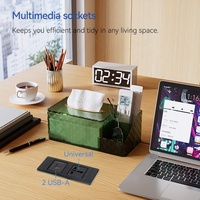 Neuer Trend Desktop-Steckdosenleiste mit Universalsteckdose und 2 USB-A-Ladeanschlüssen Eingebaute Einbau-Desktop-Steckdose
