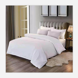 Set di biancheria da letto in cotone 100% premium all'ingrosso set di 4 pezzi in puro bianco copripiumino federe per lenzuola - Product Image 1