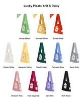 Sac fourre-tout mini plissé en maille tricotée motif marguerite pour femme, sac à bandoulière à poignée unique, sac à main décontracté léger pour l'été