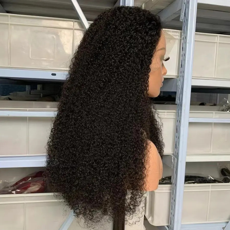 ZSF Kinky Curly 13*4 Transparente Frontal Lace Wig Para As Mulheres Negras Unprocessed Raw Virgin Cabelo