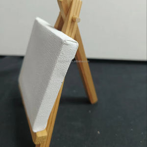 ミニ5*5CM DIYブランクキャンバス + ウッドイーゼルセット100% コットンストレッチキャンバスデジタル印刷プロフェッショナルミディアムテクスチャ - Product Image 2