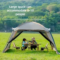 Tente dôme de camping extérieure anti-moustiques, une chambre, imperméable, avec revêtement argenté, protection solaire, pour plage et pique-nique