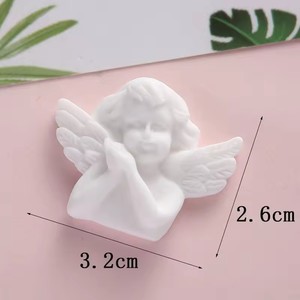 Nuevo estilo barroco blanco parte posterior plana cabujón resina Ángel figuritas modelo de hada Artificial para caja de teléfono uso recuerdo - Product Image 3
