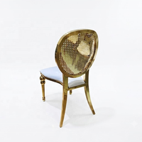 Chaise de mariage de luxe en acier inoxydable doré, dossier rond, chaise de banquet pour hôtel, restaurant