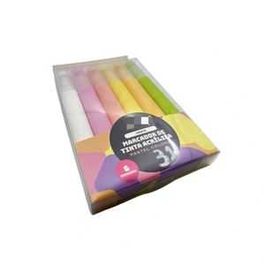 Ensemble de marqueurs à peinture acrylique permanents en plastique triangulaires de couleur pastel avec pointe de pinceau de 8 mm pour papier, bricolage, art, dessin, peinture, personnalisation - Product Image 2