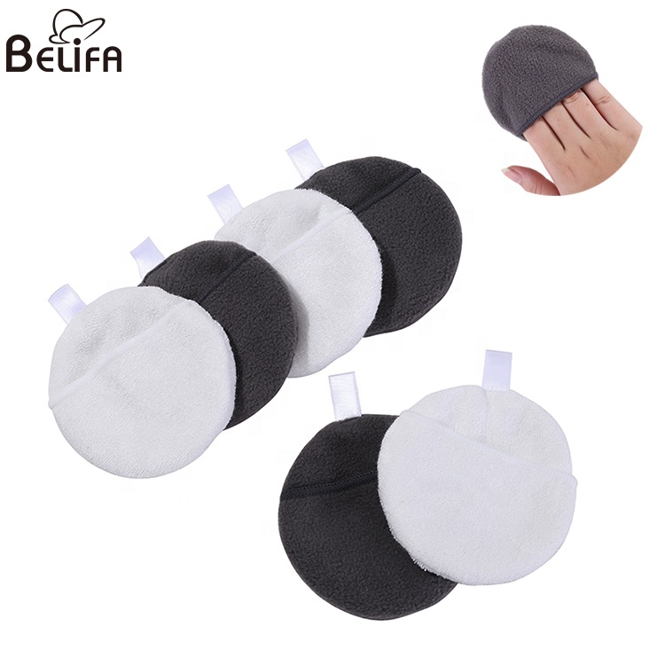 Салфетки из микрофибры и хлопка для чистки лица, многоразовые бамбуковые салфетки для снятия макияжа с карманом для пальцев