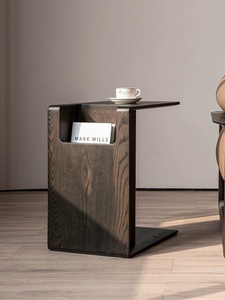 Solid Ash Wood Nordic Art Coffee <b>Table</b> with <b>Storage</b> Rack Living Room Furniture for Small Apartments - Product Image 4