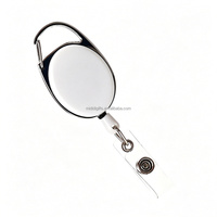 Porta credenciales retráctil blanco para enfermería, soporte YOYO para tarjetas de identificación, llaveros y placas de identificación de plástico.