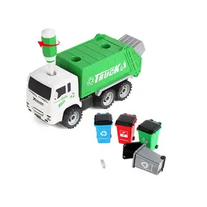 新剧集拆开摩擦建筑汽车环卫垃圾车玩具4后装压缩式垃圾车垃圾桶的孩子学习