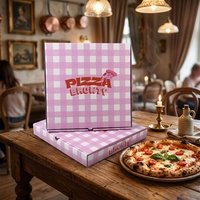 Boîte à pizza en carton ondulé de 13 pouces, imprimée sur mesure, jetable, de qualité alimentaire, pour la livraison de pizzas en restaurant