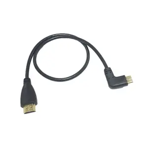 Wholesale Customized 90 Degree Right-Angled Mini HDMI To HDMI 1.4 Male To Male Cable For Camera Dv Cable