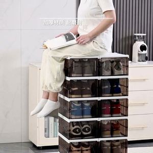 Haogle New Arrival PP Plastic Eco-Friendly Foldable Shoe Organizer <b>Box</b> with Modern Design Sneaker <b>Storage</b> Container - Product Image 1