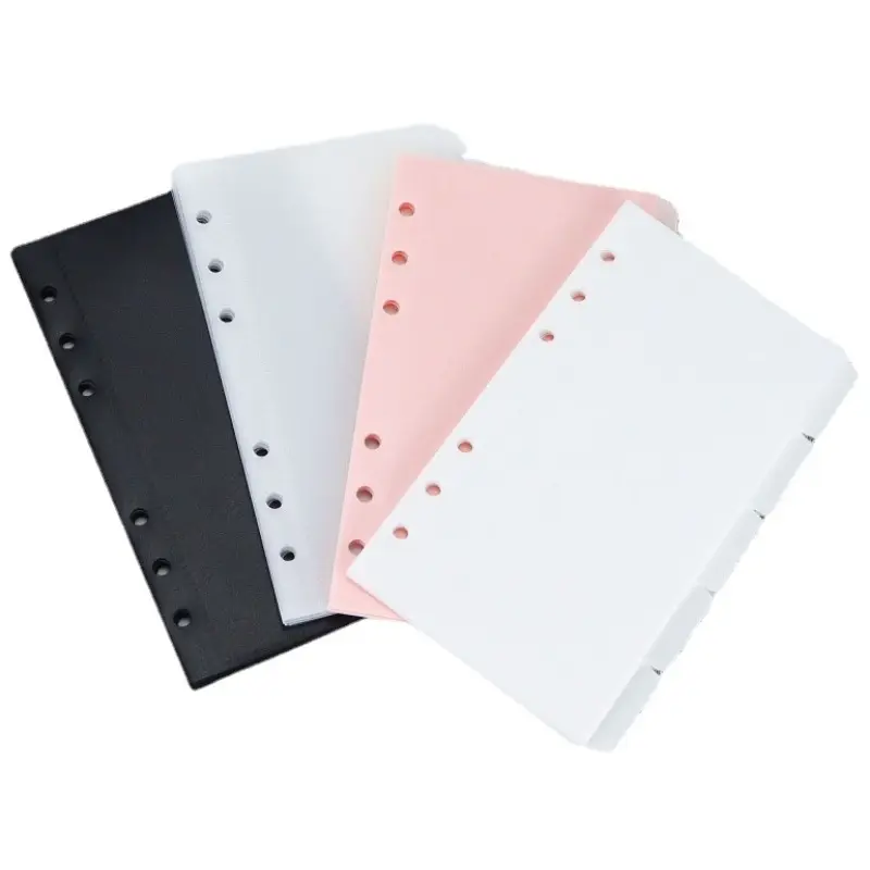 Envelopes de plástico personalizados para dinheiro, organizador de dinheiro transparente com 6 furos, folhas soltas, pp, para fazer orçamentos, sem zíper, para dinheiro, a6 a7