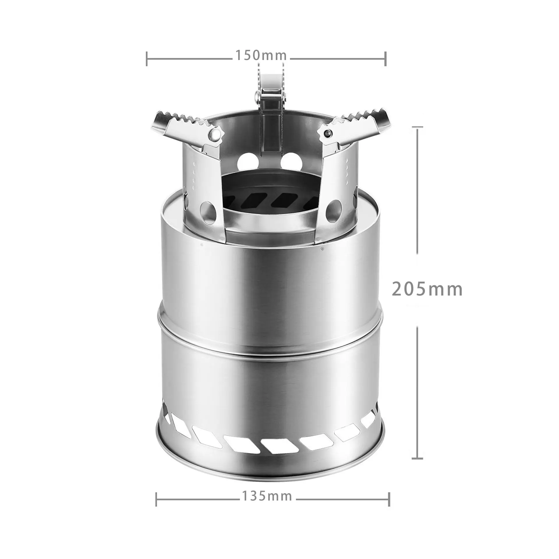 Camping Stainless Steel Backpacking Stove Portable Wood Burning Stoves For Picnic BBQ Camp Hiking