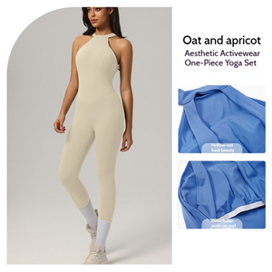 Mono deportivo de una pieza para mujer, sin mangas, con efecto fruncido, para yoga, sin espalda, tipo body. - Product Image 5