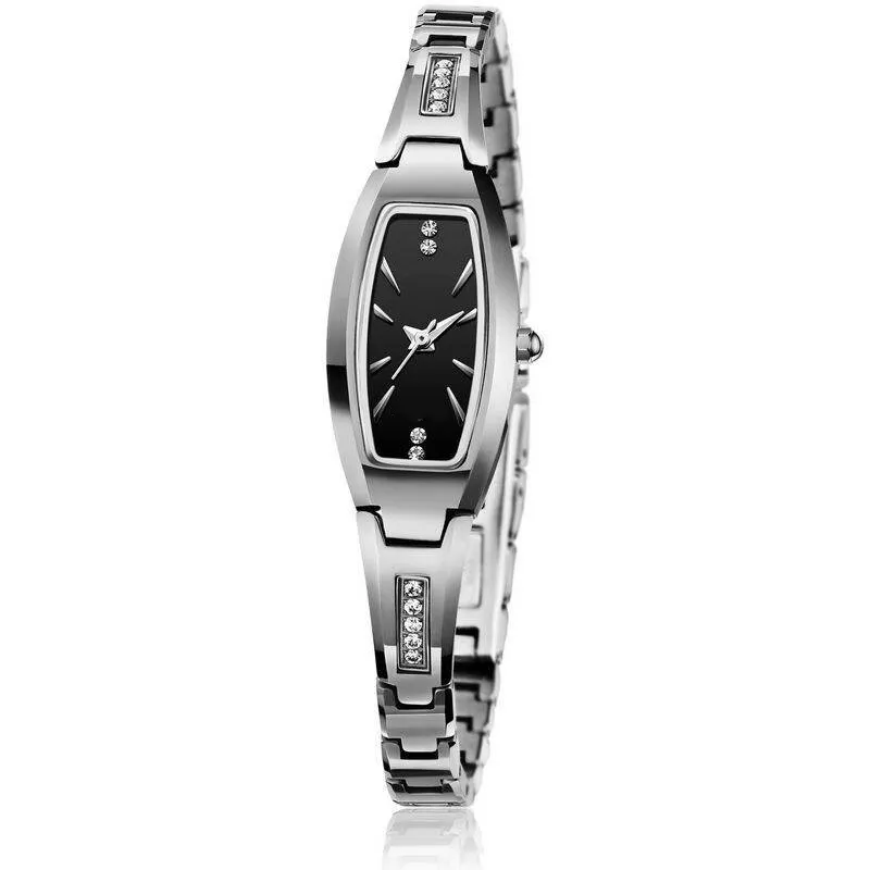 Waterdichte Dames Quartz Horloges Vintage Barrel Stijl Polshorloge Band Ingelegd Met Diamant Geïmporteerd Quartz Uurwerk