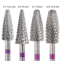 Prix de gros 3/32 "violet or argent tungstène peu ongles lime électrique ongles forets carbure fraise