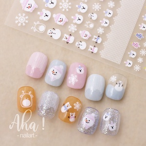 Qianya 2017 lindo Kawaii Santa Tree 3D Nail Art Sticker estilo navideño conejo decoraciones <span class=keywords><strong>de</strong></span> <span class=keywords><strong>uñas</strong></span> al por mayor <span class=keywords><strong>uñas</strong></span> <span class=keywords><strong>de</strong></span> plástico - Product Image 4