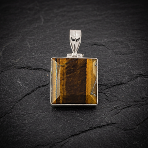 Colgante Rectangular de Ágata Natural Pulida Marrón de Art Palace para la Creación de Collares - Product Image 2