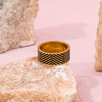 Fenny 18 Karat vergoldet Großhandel Mode Vintage geometrische Diagonal Loop Band Edelstahl Fingerring Trendy für Frauen